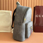 Uubags Gucci Ophidia Medium Backpack in Grey Suede 36.5x41x18cm - 3