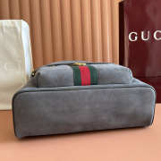 Uubags Gucci Ophidia Medium Backpack in Grey Suede 36.5x41x18cm - 5