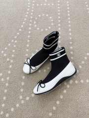 Uubags Chanel Sneakers Lamb & Mesh In Black & white 1cm - 6