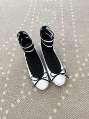 Uubags Chanel Sneakers Lamb & Mesh In Black & white 1cm - 5