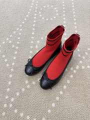 Uubags Chanel Sneakers Lamb & Mesh In Black & Red 1cm - 1