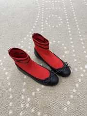 Uubags Chanel Sneakers Lamb & Mesh In Black & Red 1cm - 6