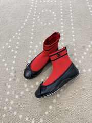 Uubags Chanel Sneakers Lamb & Mesh In Black & Red 1cm - 2
