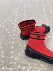 Uubags Chanel Sneakers Lamb & Mesh In Black & Red 1cm - 5