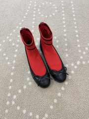 Uubags Chanel Sneakers Lamb & Mesh In Black & Red 1cm - 4