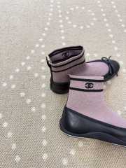 Uubags Chanel Sneakers Lamb & Mesh In Black & Pink 1cm - 5