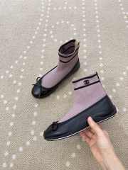 Uubags Chanel Sneakers Lamb & Mesh In Black & Pink 1cm - 3