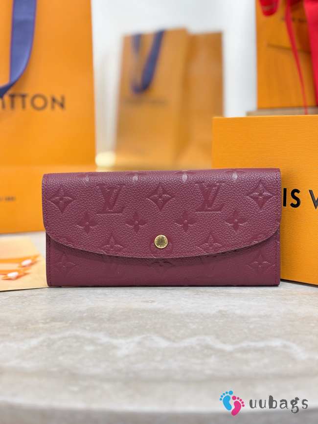 Uubags Louis Vuitton M62369 Emilie Wallet In Burgundy 19x10x2cm - 1