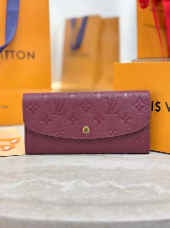 Uubags Louis Vuitton M62369 Emilie Wallet In Burgundy 19x10x2cm