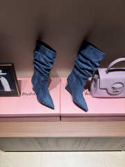 Uubags Balmain Wedge Ankle Boots in Denim Blue 7cm - 5