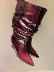 Uubags Balmain Wedge boots in burgundy 7cm - 1