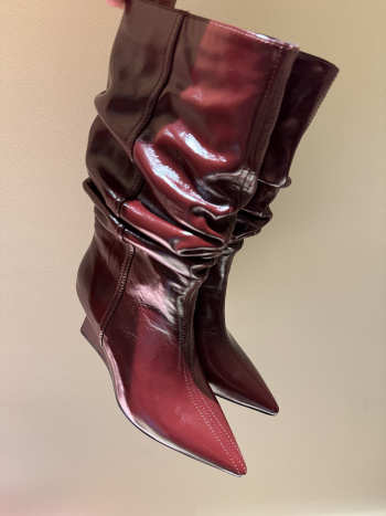 Uubags Balmain Wedge boots in burgundy 7cm