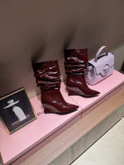 Uubags Balmain Wedge boots in burgundy 7cm - 4