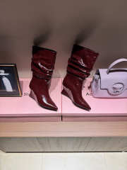 Uubags Balmain Wedge boots in burgundy 7cm - 3