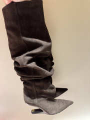 Uubags Balmain No Wedge suede ankle boots in grey 9.5 cm - 1