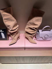 Uubags Balmain No Wedge suede ankle boots in beige 9.5 cm - 4