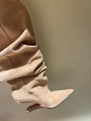 Uubags Balmain No Wedge suede ankle boots in beige 9.5 cm - 2