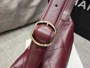 Uubags Chanel Mini Hobo Bag Quilted Leather In Burgundy 23x13x8cm - 4