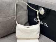 Uubags Chanel Mini Hobo Bag Quilted Leather In White 23x13x8cm - 6
