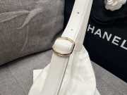 Uubags Chanel Mini Hobo Bag Quilted Leather In White 23x13x8cm - 5