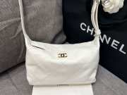 Uubags Chanel Mini Hobo Bag Quilted Leather In White 23x13x8cm - 2