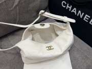 Uubags Chanel Mini Hobo Bag Quilted Leather In White 23x13x8cm - 4
