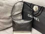 Uubags Chanel Mini Hobo Bag Quilted Leather In Black 23x13x8cm - 1