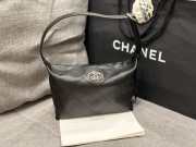 Uubags Chanel Mini Hobo Bag Quilted Leather In Black 23x13x8cm - 3