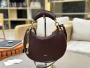 Uubags small Chloé Banana zipped hobo bag in soft leather dark chocolate 31x20x2.5cm - 1