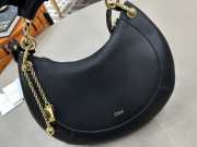 Uubags small Chloé Banana zipped hobo bag in soft leather black 31x20x2.5cm - 6