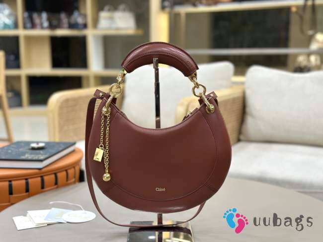 Uubags small Chloé Banana zipped hobo bag in soft leather blushy brown 31x20x2.5cm - 1