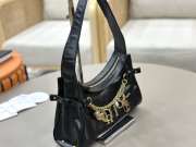 Uubags Small Chloe Charms Shiny Leather Shoulder Bag In Black 13x24x11cm - 4