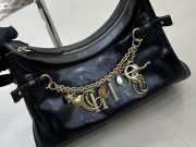 Uubags Small Chloe Charms Shiny Leather Shoulder Bag In Black 13x24x11cm - 3