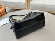 Uubags Large Chloe Charms Shiny Leather Shoulder Bag In Black 34x25x17cm - 6