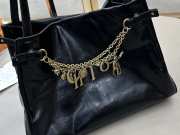 Uubags Large Chloe Charms Shiny Leather Shoulder Bag In Black 34x25x17cm - 5