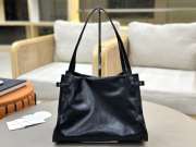 Uubags Large Chloe Charms Shiny Leather Shoulder Bag In Black 34x25x17cm - 3