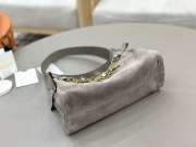 Uubags Small Chloé Embellished Suede Shoulder Bag In Grey 13x24x11cm - 5