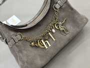 Uubags Small Chloé Embellished Suede Shoulder Bag In Grey 13x24x11cm - 3