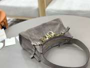 Uubags Small Chloé Embellished Suede Shoulder Bag In Grey 13x24x11cm - 2
