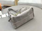 Uubags Large Chloé Embellished Suede Shoulder Bag In Gray 34x25x17cm - 6