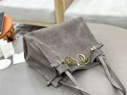 Uubags Large Chloé Embellished Suede Shoulder Bag In Gray 34x25x17cm - 4