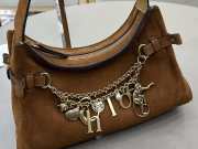 Uubags Small Chloé Embellished Suede Shoulder Bag In Tan 13x24x11cm - 4