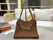 Uubags Large Chloé Embellished Suede Shoulder Bag In Tan 34x25x17cm - 1