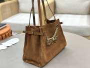 Uubags Large Chloé Embellished Suede Shoulder Bag In Tan 34x25x17cm - 6