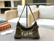 Uubags Small Chloé Embellished Suede Shoulder Bag In Khaki 13x24x11cm - 1