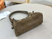 Uubags Small Chloé Embellished Suede Shoulder Bag In Khaki 13x24x11cm - 5