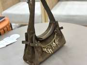 Uubags Small Chloé Embellished Suede Shoulder Bag In Khaki 13x24x11cm - 4