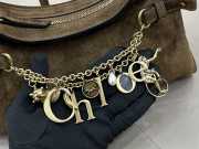 Uubags Small Chloé Embellished Suede Shoulder Bag In Khaki 13x24x11cm - 2