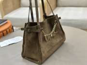 Uubags Large Chloé Embellished Suede Shoulder Bag In Khaki 34x25x17cm - 2