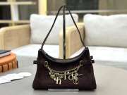 Uubags Medium Chloé Embellished Suede Shoulder Bag In Dark Chocolate 28.5x18x10cm - 1